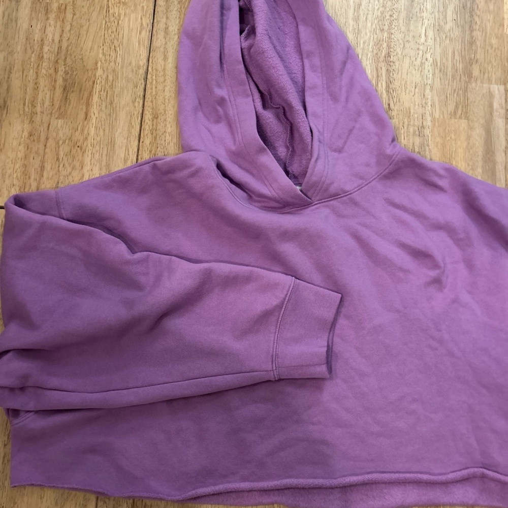 Pink, Purple Cropped Hoodie